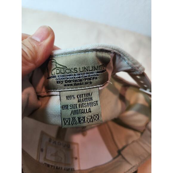 Ducks Unlimited Beige Camo Brim Hat Adjustable Snapback Cap Outdoors - Picture 5 of 6